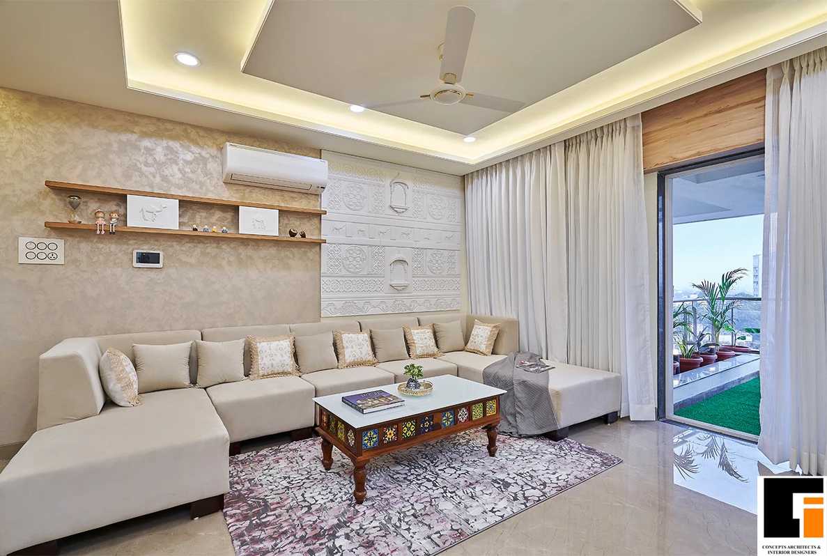 Mr & Mrs Wadwa Common Hall Interior | Concepts Architects & Interior Designers